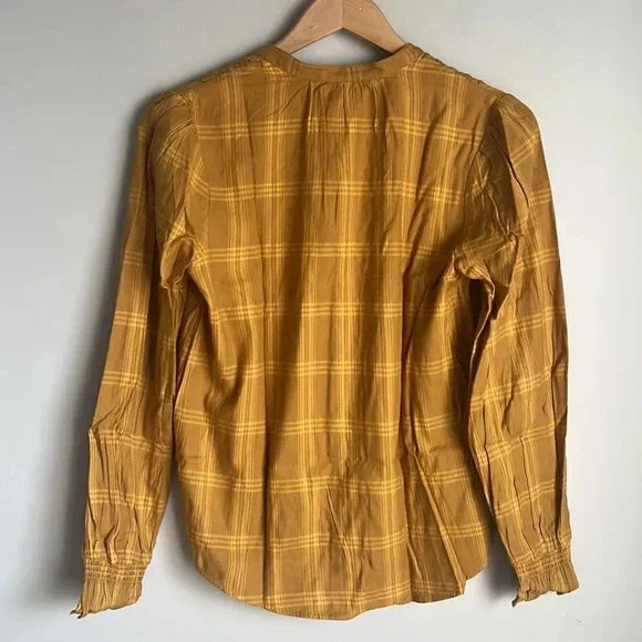 NEW Faherty HARPER TOP IN ASPEN GOLD PLAID - Picture 3 of 10
